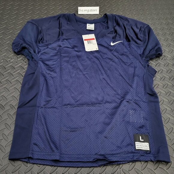 Nike Vapor Varsity Football Practice Navy Jersey Shirt Men's Sz L 908729-419 - Picture 1 of 4
